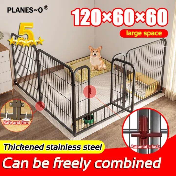 【Bearing capacity 200kg】Dog Fences Dog Cage Extendable Fence Adjustable Size 60x120cm High