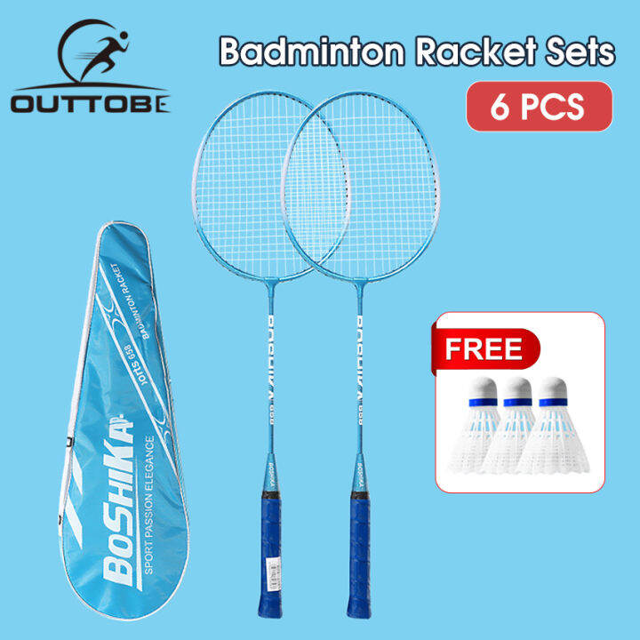 Outtobe Badminton Rackets Set 6PCS Amateur Primary Iron Alloy