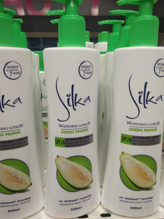 Silka Whitening Green Papaya Lotion Spf10500ml Lazada Ph