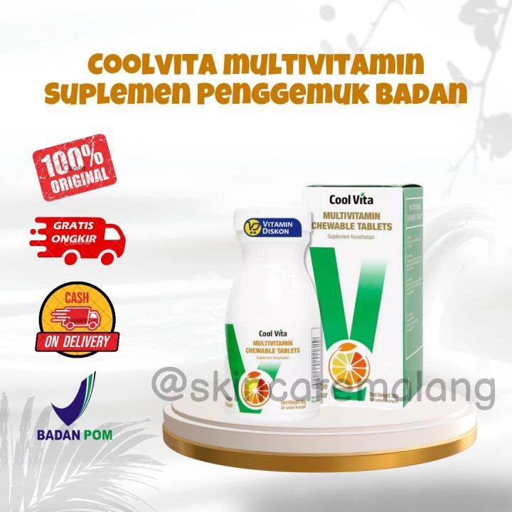 Coolvita MultiVitamin Chewable (Kunyah) Suplemen Makanan Penggemuk isi 30 Tablets Lazada Indonesia