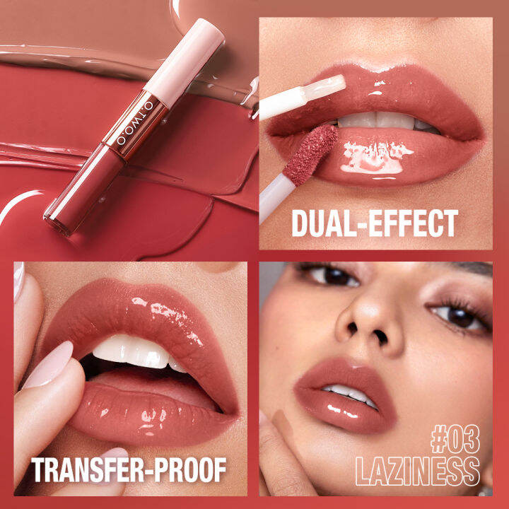 O.TWO.O Lip Gloss Lip Gloze 2 IN 1 Lip Coat Double Head Lipstick