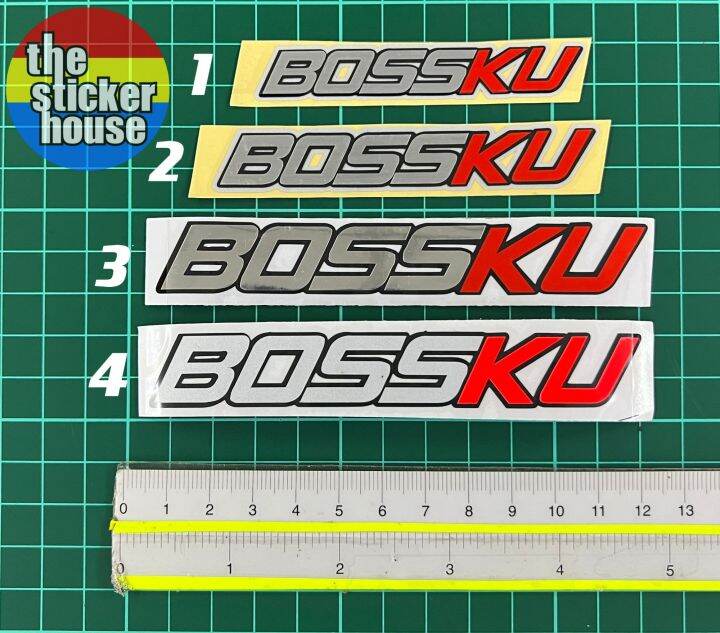 Ayat Perkataan Bossku Sticker Cutting Overlapping Designs Chrome And White Reflective Colour 3733