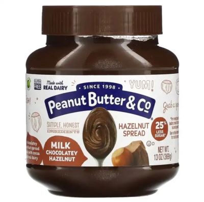 Peanut Butter &amp; Co พีนัตบัตเตอร์ แอนด์ โก ดาร์กช็อกโกแลต เฮเซลนัท 369 grams Gluten Free