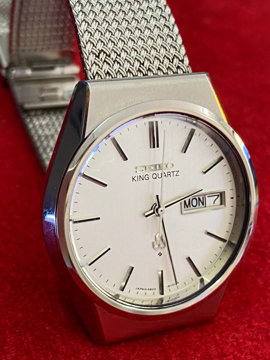 seiko-king-quartz-ตัวเรือนสแตนเลส-นาฬิกาผู้ชาย-มือสองของแท้