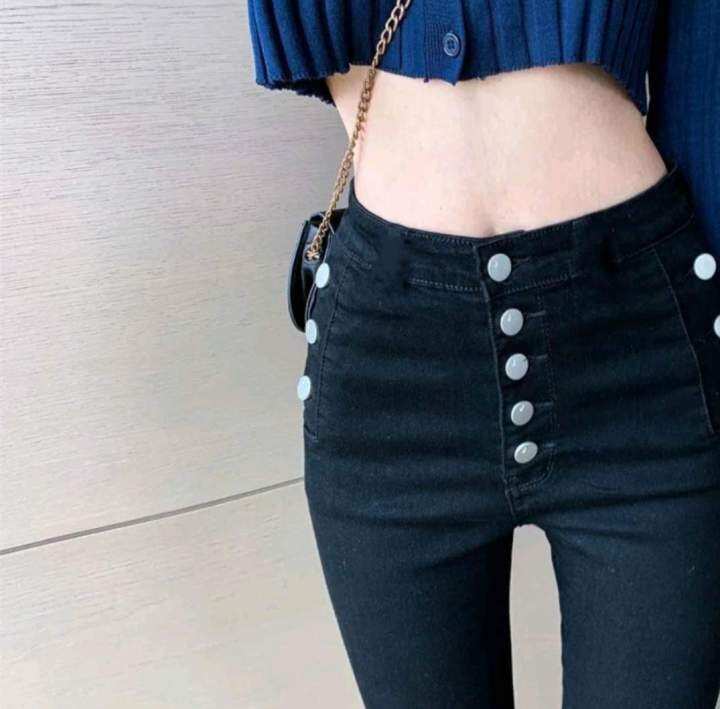 5 Button High Waist Stretchable Pants Skinny Lazada Ph 9674