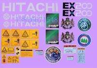 สติ๊กเกอร์ รถแม็คโคร Hitachi EX200-5 ชุดใหญ่ ติดรอบคัน งานนำเข้าเกรดA อะไหล่รถขุด อะไหล่รถแมคโคร อะไหล่แต่งแม็คโคร อะไหล่แต่ง