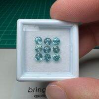 เพทาย(blue zircon) ขนาด 4.0 มม. จากเขมร เจียระไนทรงกลม เหลี่ยมชั้น สีฟ้าสวยงามไม่มีตำหนิ ไฟดีมาก