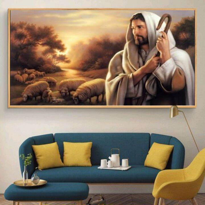 Poster Jumbo Hiasan Dinding Cetak Tuhan Yesus Ukuran 100x70cm Bahan Flexy Tanpa Bingkai Lazada