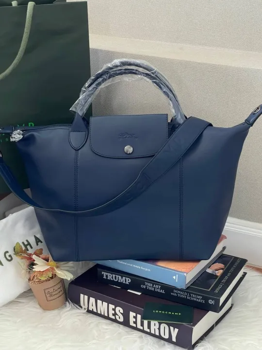 💕 Longchamp LE PLIAGE CUIR TOP HANDLE BAG M Lazada.co.th