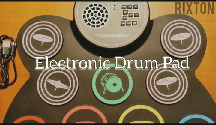 Roll-Up　Drumsticks　Lazada　Built-in　Pads　Drum　Drum　Tabletop　Foot　Silicone　Gift(DD001AMU)　Support　Local　Practice　Kid　Drum　Stock】Rixton　Set　Function　Electronic　Recording　Digital　Pedals　with　Speaker　PH