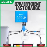 RELIFE RL-304N 87W PD + QC 3.0 LCD อัจฉริยะหน้าจอ Fast Charge 6ช่องเสียบชาร์จสำหรับ IP/HW/VI/OP/MI/MZ/SAM ดิจิตอลอุปกรณ์ชาร์จ