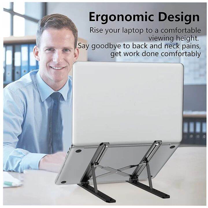 Laptop Stand for Desk, Adjustable Riser ABS+Silicone Foldable and