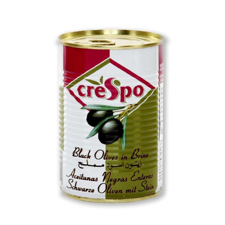 คริสโป มะกอกดำในน้ำเกลือ 397 กรัม crespo black olives 397 g