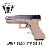 ARMY R18 GLOCK18 TAN GBB ( B ) แถมอุปกรณ์พร้อมเล่นครบชุด