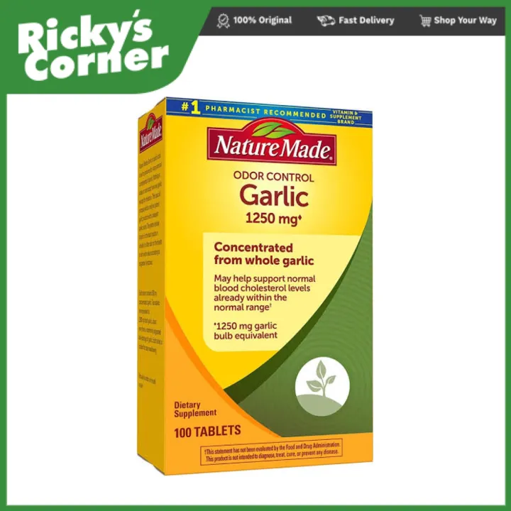 nature made garlic 1250 mg odor control 100 tablets Lazada PH
