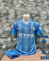 Manchester City 2023/24  ชุดกีฬาราคาถูกเหนือผ้า polyester Manchester city 2023(เสื้อพร้อมกางเกง)