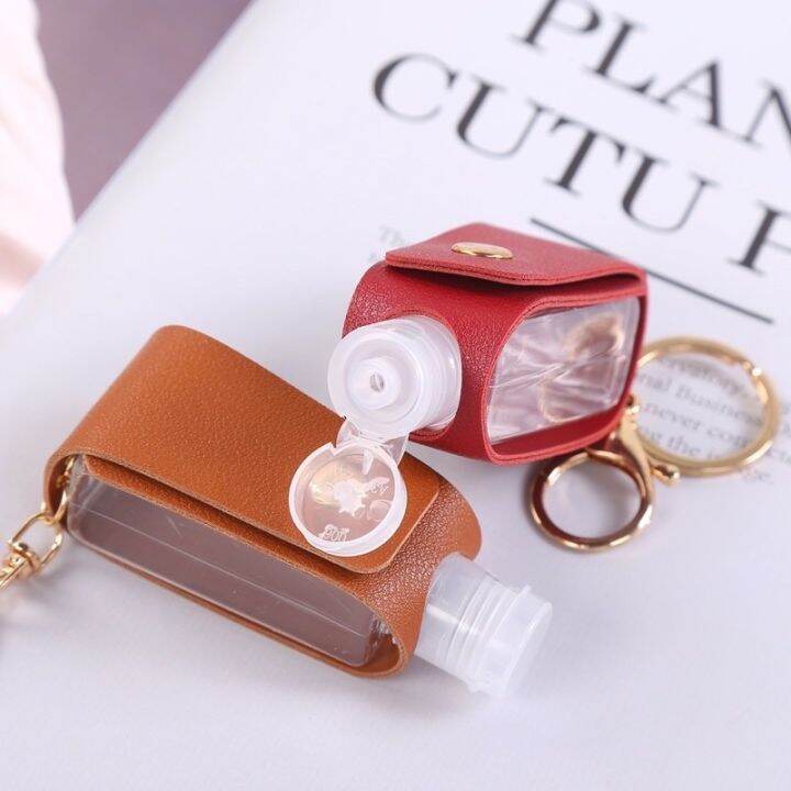 พร้อมส่งจากไทย-ขวดสเปรย์-และ-ขวดเจล-พร้อมพวงกุญแจเคสหนัง-แบบพกพาสำหรับเดินทาง-ขนาด-30-ml