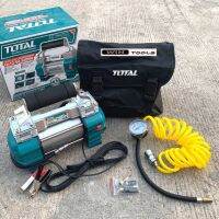 TOTAL 12-13V 120PSI ปั๊มลมมินิ ปั๊มลม ระบบจ่ายไฟ 12-13.5V 18A เหมาะสำหรับพกพาติดรถยนต์ มีขนาดเล็ก กะทัดรัด