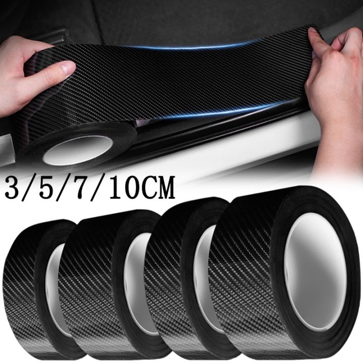 Carbon Fiber Strips Anti Scratch Carbon Fiber Protective Film Dry Carbon  Fibre Detailing Wrap Tape Car Door Edge Guard Sticker Black Carbon Fibre