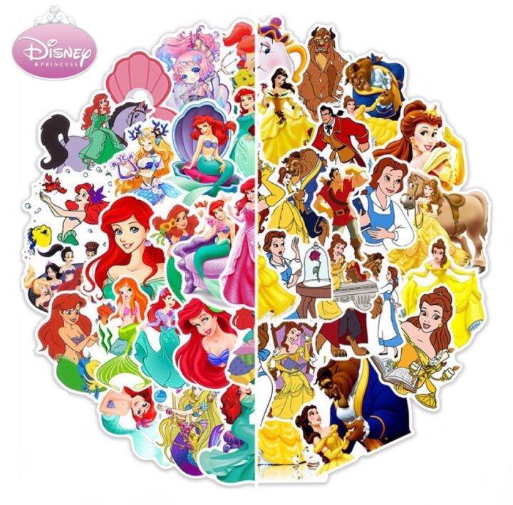 sticker-mermaid-373-เจ้าหญิง-ariel-50ชิ้น-disney-เจ้าหญิงดิสนี่ย์-ดิสนี-นางเงือก-ราพันเซล-เอลซ่า-เบลล์-frozen-แอเรียล