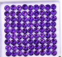 65ชิ้น พลอยอมาทิสต์สีม่วง 3มม. 7.3cts 65 pieces 3mm purple amathyst round 7.3cts