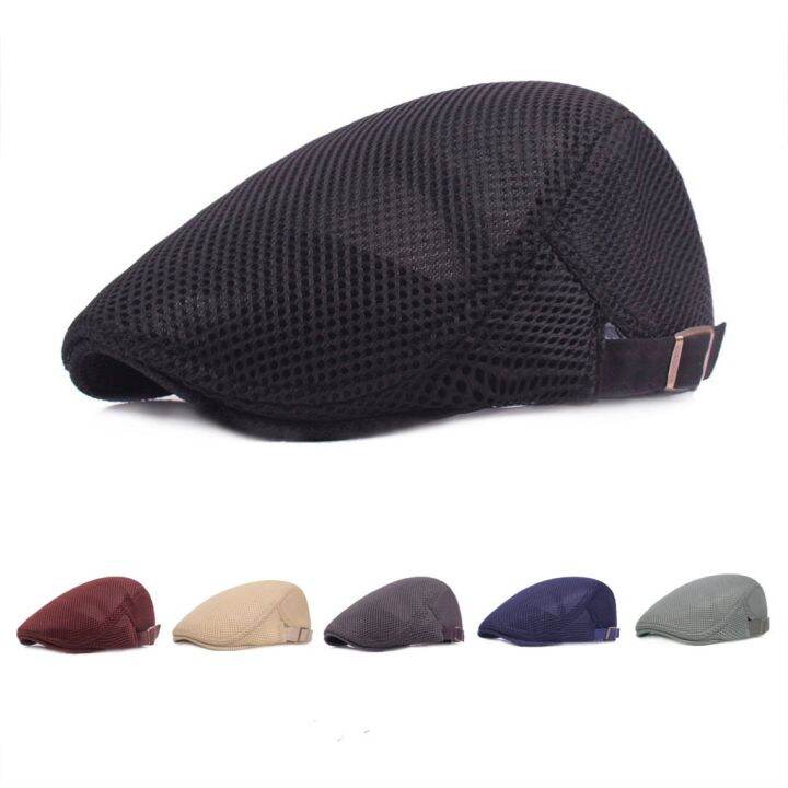 Beret Hat Beret Mesh Caps Men's and Women's Berets Breathable Cap Topi ...