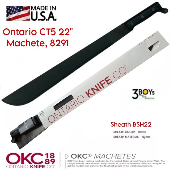 มีด-ontario-machete-ct5-ขนาด-22-หนา-3มม-มีดเดินป่าคู่ตัวของทหารอเมริกา-nbsp-พร้อมปลอกผ้าไนลอนสีดำ-nbsp-made-in-u-s-a-8291