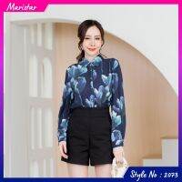 Maristar Style No : 2073 เสื้อแขนยาวพิมพ์ลาย Printed Long Sleeve Blouse Fabric : polyester พิมพ์​ลาย ผ้านิ่ม ใส่สบายไม่ร้อน ดีไซน์ลายดอกไม้ สีสวย ซักไม่ต้องรีด