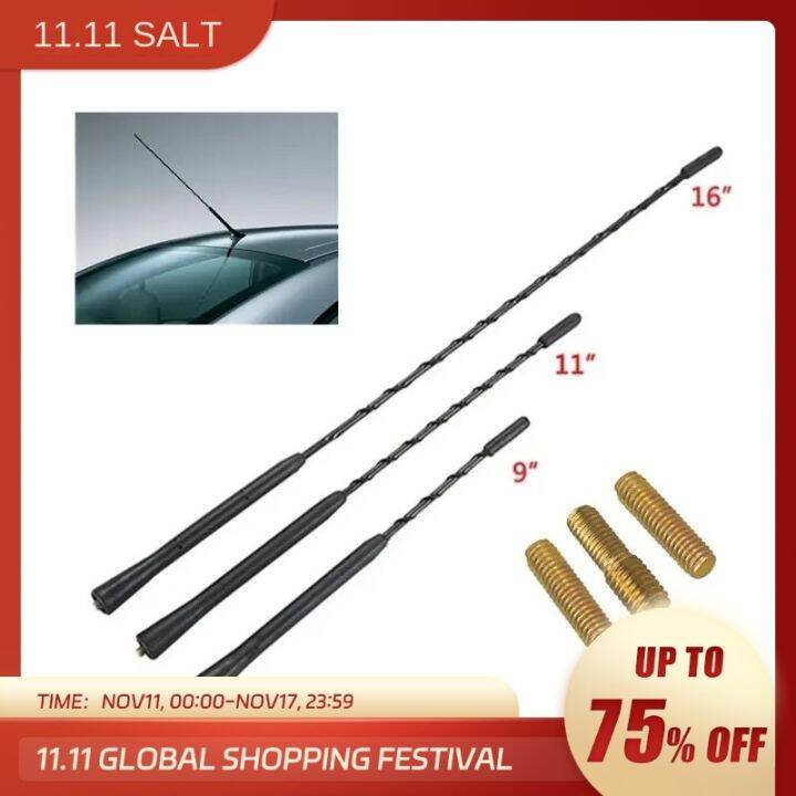 9 11 16 Inch Universal Roof Mast Whip Stereo Radio FM AM Signal Antenna