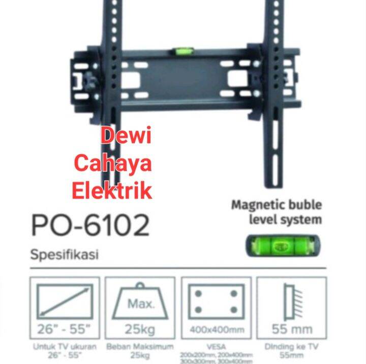 Push On Bracket Tv Led Lcd Dan Plasma Braket Tv Gantung Bracket Tv Dingding Lazada