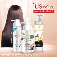 แชมพูแก้ผมร่วง เซ็ตใหญ่3ชิ้น AG (Argan Oil) ผมร่วง-ผมบาง หนังศรีษะปกติ สูตร1 [แชมพู+ออยล์สกัด+เคราตินแฮร์สปา]