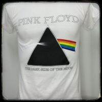 เสื้อ​วง​Pink​floyd​ผ้า​บาง​50คอกลมสีขาวชายหญิง