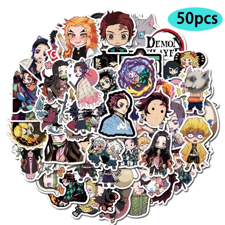 sticker-สติ๊กเกอร์-ดาบพิฆาตอสูร-h-14-50ชิ้น-ดาบพิฆาต-ทันจิโร่-ดาบอสูร-demon-slayer-ผ้าคลุม-เนะสึโกะ-เนสึโกะ-เซนเนสึ-ดาบ