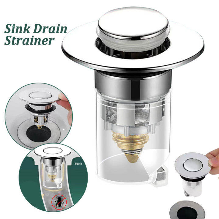 Universal Bathroom Basin PopUp Bounce Core Sink Hair Catcher Drain