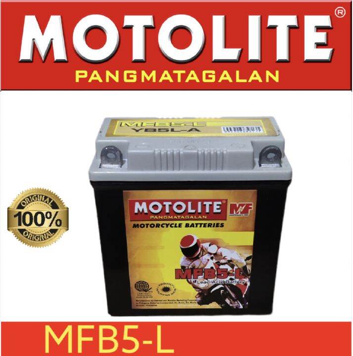 MFB5L-B MOTOLITE MAINTENANCE FREE MOTORCYCLE BATTERY | Lazada PH