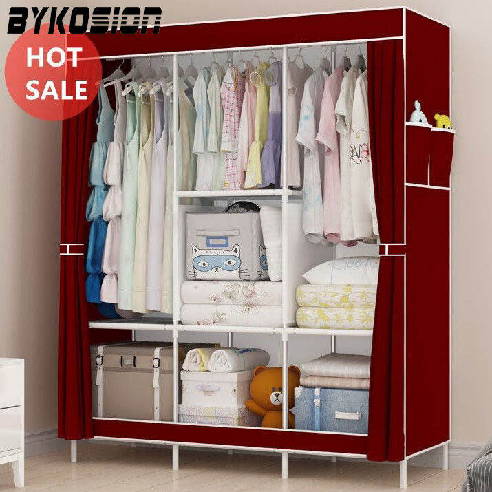 BYKOSION Large Size Clothes Storage Wardrobe Fashion Multi Organizer Wardrobe Closet