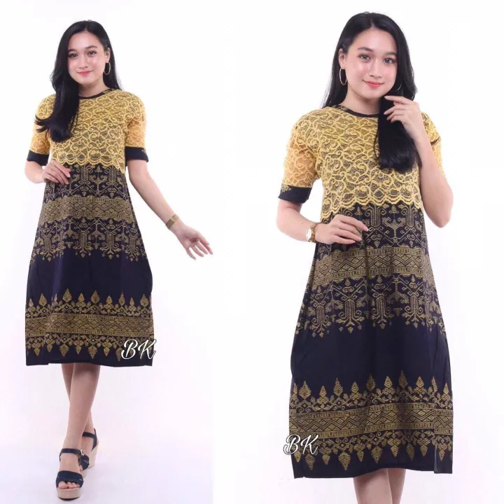 dress batik wanita mix brokat/dress kondangan elegan brukat/dress wanita  dewasa kekinian 2022 /dress batik/baju batik wanita dress modern/dress batik  untuk ke gereja/dress batik brokat kombinasi/dress brokat kombinasi batik/dress  batik murah | Lazada