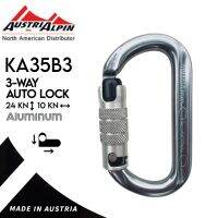 คาราบิเนอร์ AUSTRIALPIN ของแท้ รุ่น ALUMINUM เคลือบสี ระบบ 3-WAY AUTOLOCK รับน้ำหนัก 24KN แนวตรง 10KN แนวขวาง MADE IN AUSTRIA