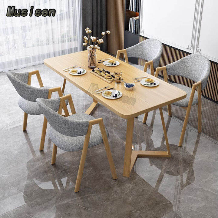 Musisen minimalist and modern dining table set meja makan murah coffee