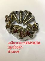 เกลียวปล่อยYAmaha 1ชุดมี10ตัว หัวเบนซ์สีเงิน สเตนเลสเเท้ เงา/ไร้สนิม ///ขนาดM5 ยาว15มม สำหรับรถYamahaเช่นMio/Fino/Nouvo/N max/X max