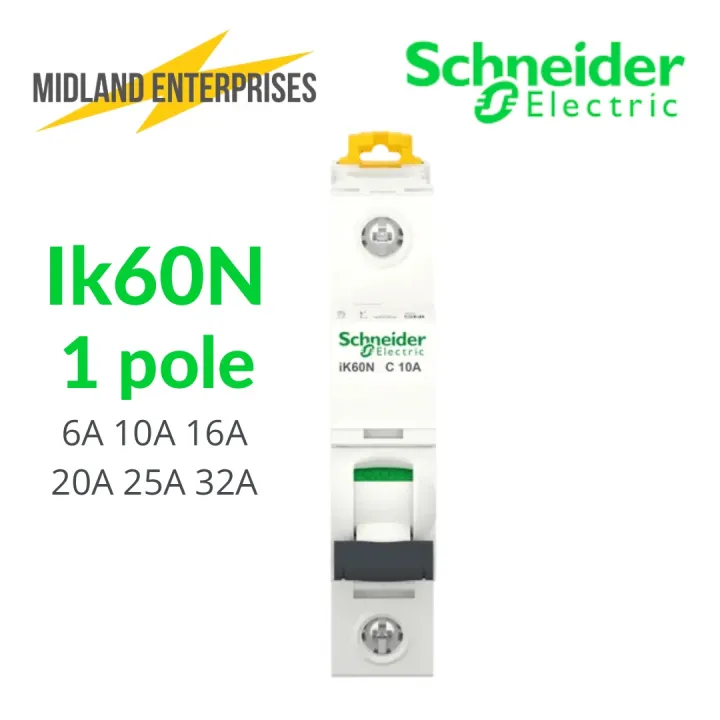 Schneider IK60N 1 pole Miniature Circuit Breaker 6A 10A 16A 20A 25A 32A ...