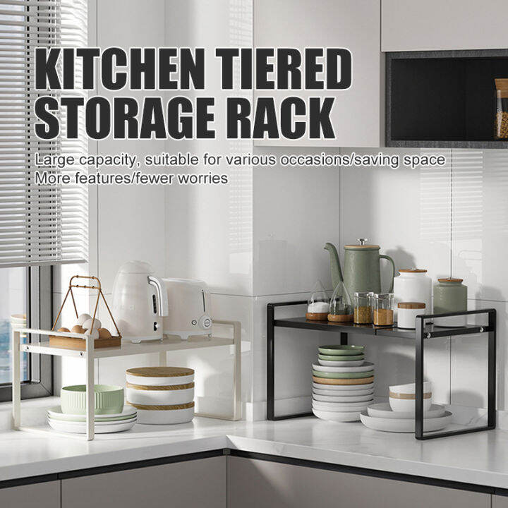 Expandable Storage Shelf Organizer Rack, Heavy Duty Steel Metal