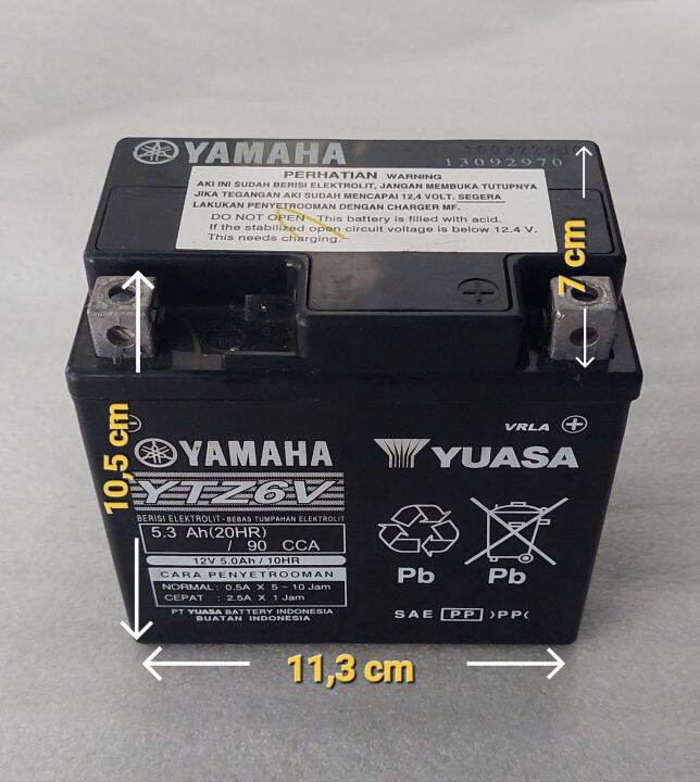 AKI MOTOR KERING YUASA YTZ6V 12V/5Ah | Lazada Indonesia