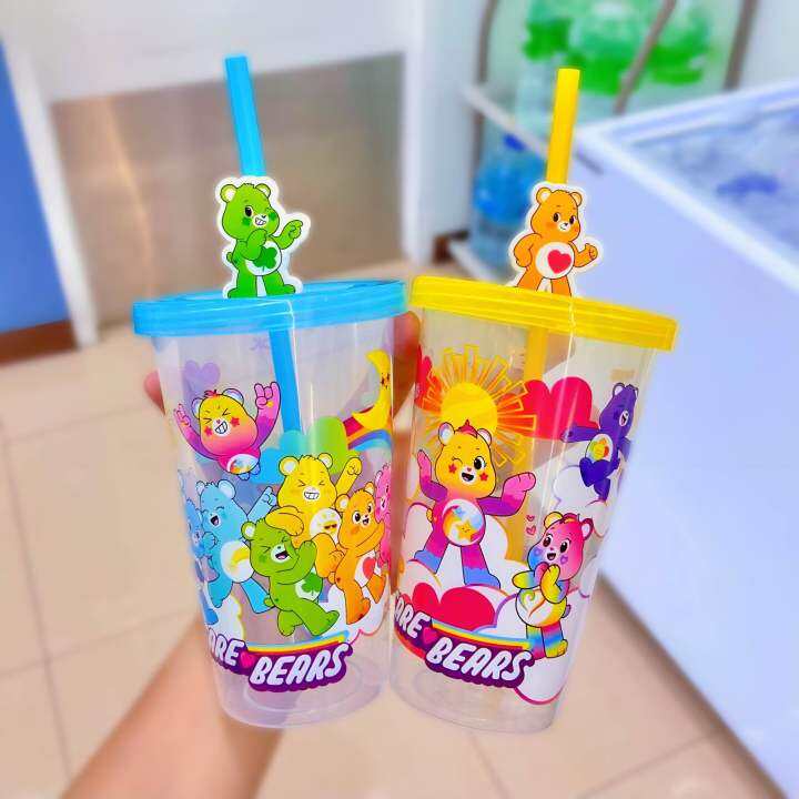 สินค้าใหม่-พร้อมส่ง-แก้วน้ำลายแคร์แบร์-care-bears-สกรีนสวยชัด-ใส่น้ำได้จริง-น่ารัก-สะสมเลย