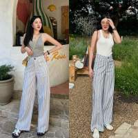 MALIMAYS - LOLA TROUSERS กางเกงลายทาง ขากระบอกใหญ่