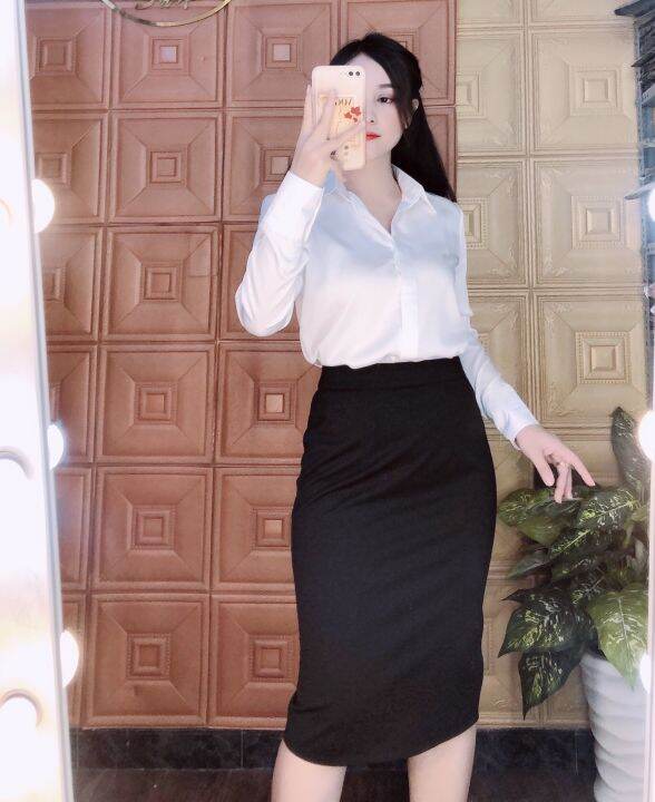 Chân Váy Bút Chì Công Sở Dáng Dài Co Giãn 4 Chiều Chất Mango Cao Cấp   Lazadavn