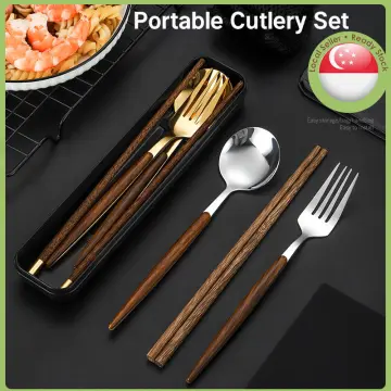 Western steak knife and fork set of three 304 stainless steel ceramic  spoons Brown Bear 