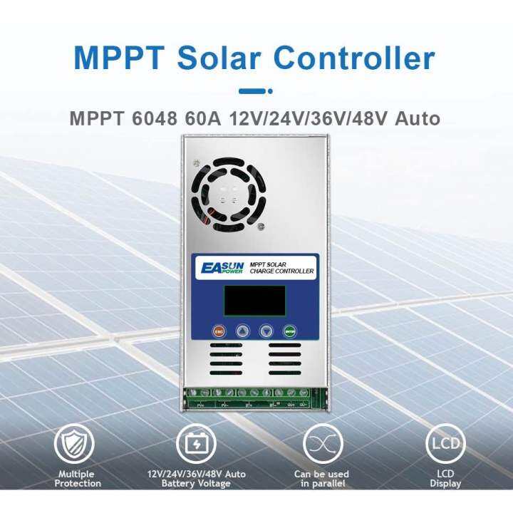 easun-power-solar-charger-controller-พลังงานแสงอาทิตย์เครื่องควบคุมการชาร์จ-mppt-60a-12v-24v-36v-48v-battery-pv-input-190voc-เครื่องควบคุมการชาร์จพลังงานแสงอาทิตย์-solar-panel-solar-charge-regulator-ผ