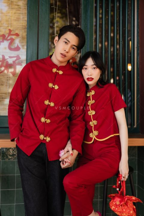 vsm-couple-4680-ชุดกี่เพ้า-ชุดคู่กี่เพ้า-ชุดตรุษจีน-ชุดคู่สีแดง-ชุดรับอังเปา-ชุดใส่ตรุษจีน-ชุดถ่ายพรีเวดดิ้ง