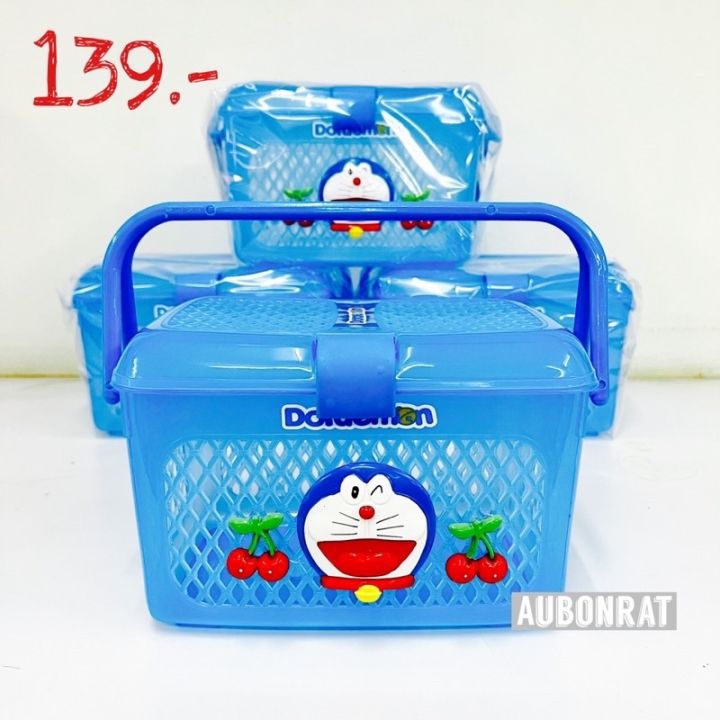 ตะกร้าหูหิ้วฝาเปิด-ปิด-hello-kitty-doraemon-139-บาท-ขนาดเล็ก